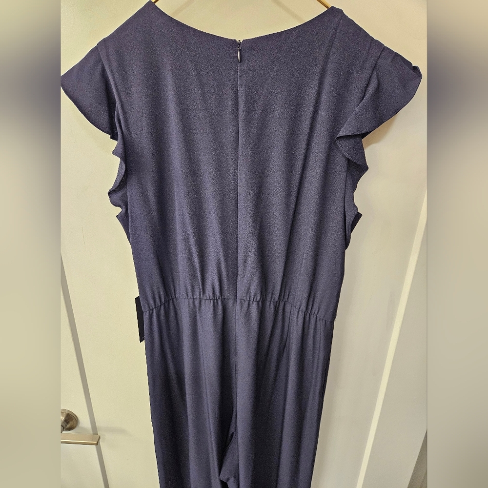 NWT - Julia Jordan Navy Flutter Sleeve Jumpsuit w Tie Front Waist - Size 16. - Picture 8 of 12